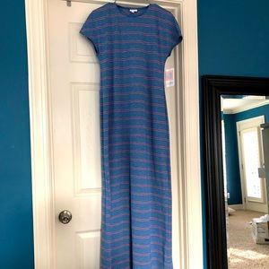 LuLaRoe Blue and Pink Stripe Maria XS